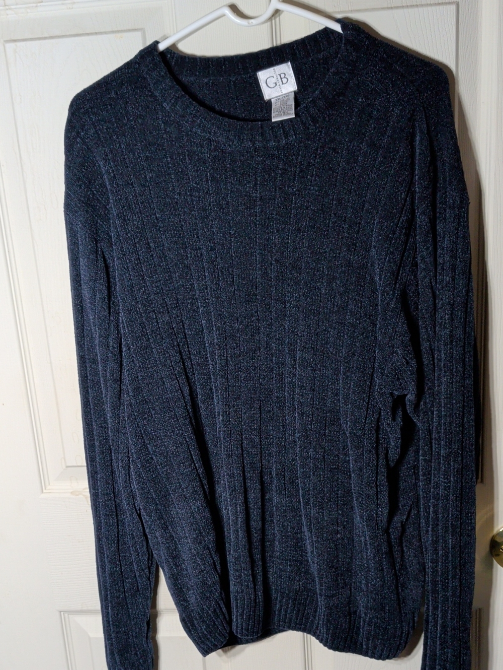 Geoffrey Beene Dark Navy Ribbed Crewneck Sweater